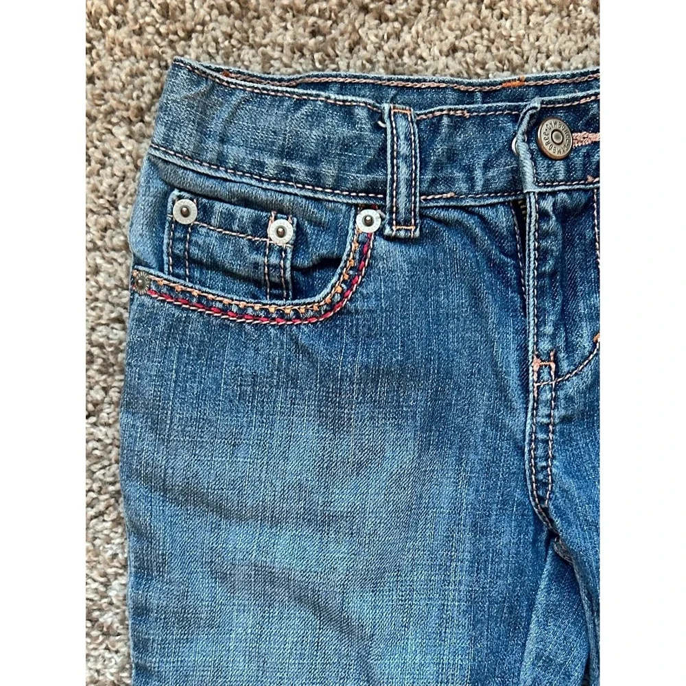 Gymboree Girls Blue Denim Embroidered Shorts I Size 6 I Boho Cotton Casual Kids